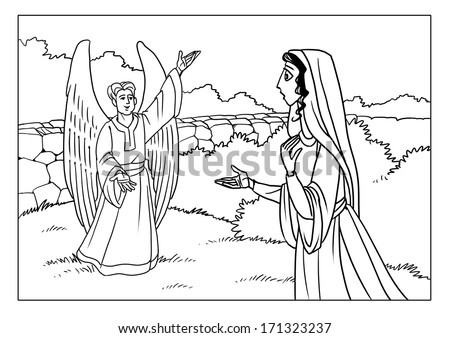 The angel Gabriel tells Mary about the birth of Jesus Christ (Christmas event)