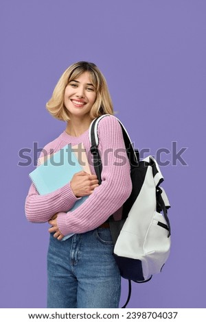 Image, Stock Photo Woman looking back holding man’s hand on beach