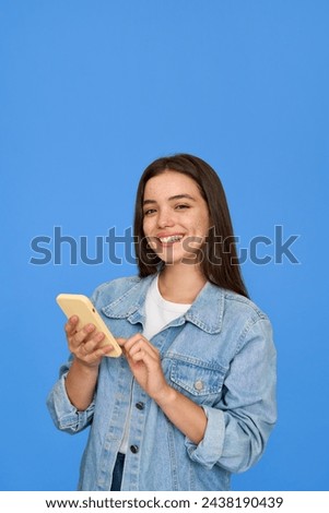 Similar – Image, Stock Photo Smiling Hispanic shopper with gift bags walking on city street