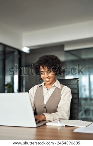 Similar – Image, Stock Photo Young black woman using smartphone and laptop in car