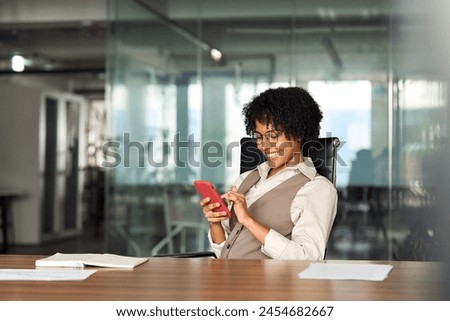 Similar – Image, Stock Photo Smiling African American woman resting on street