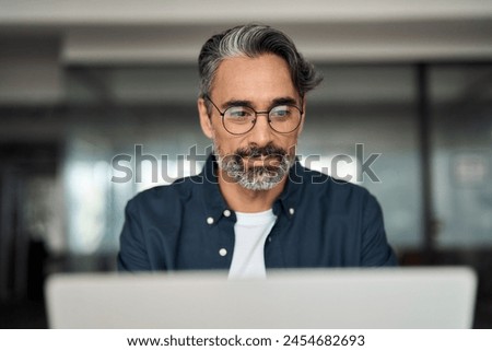 Similar – Image, Stock Photo Aged man working with plants in garden