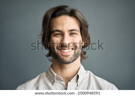 Image, Stock Photo Close up young man hand putting rosemary into the hot tea for afternoon tea time break, relaxing and cozy at home