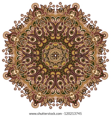 Circle ornament, ornamental round lace, raster version