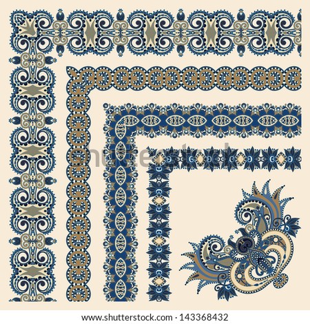 collection of ornamental floral vintage frame design. All components are easy editable, raster version