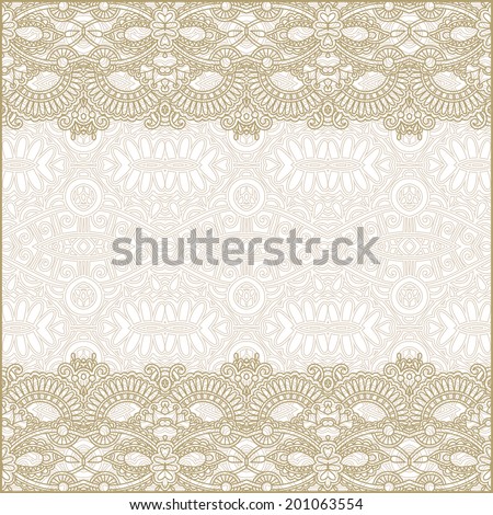 floral decorative pattern with place for your text, line border in gold colors on light background, lace design for wedding invitation and greetings card, floral ornamental frame, raster version