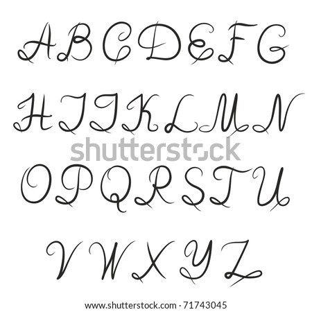 Hand-Written Alphabet Stock Vector Illustration 71743045 : Shutterstock