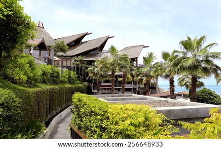 Beautiful home on the coast of the tropical jungle