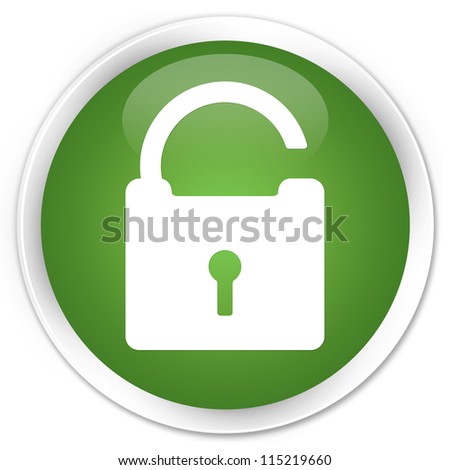 Unlock Icon Green Button Stock Photo 115219660 : Shutterstock