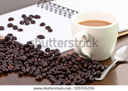 Cup of coffee and grain coffee