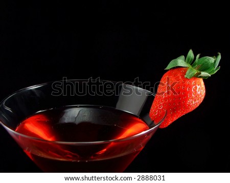 close up of a strawberry martini