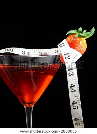 strawberry martini with tape measure