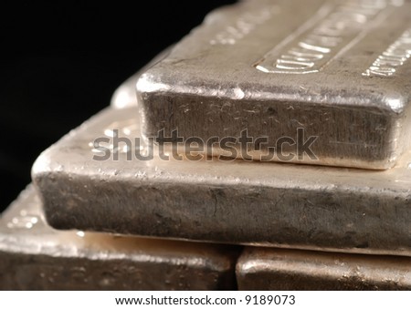 detail of pure silver bars