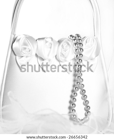 bridal accessories sitting on a bridal veil