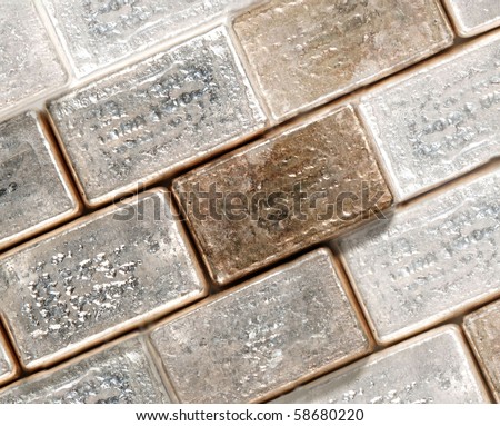rows of pure silver bars