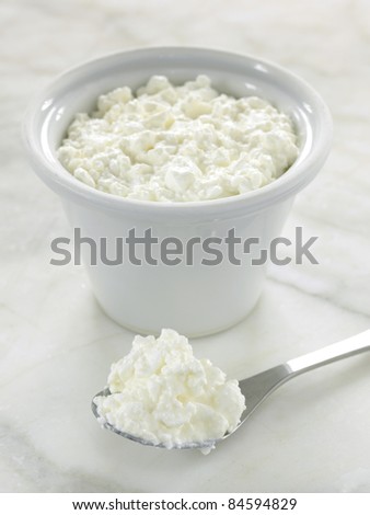 Pot of cottage cheese