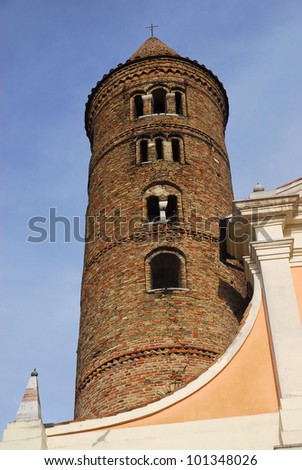 Ravenna  old church Saint John Battista round bell tower