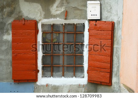 Italy, Santarcangelo old house window