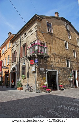 RAVENNA, ITALY Ã¢Â?Â?May 9: old downtown buildings. The city defined by UNESCO heritage of humanity has 3 million tourists per year. May 9, 2013 Ravenna Italy