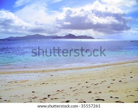 Africa, Seychelles, La digue island, anse reunion beach
