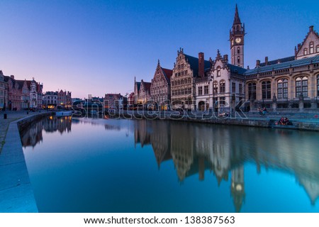 Similar – Image, Stock Photo Leie river bank in Ghent, Belgium, Europe.