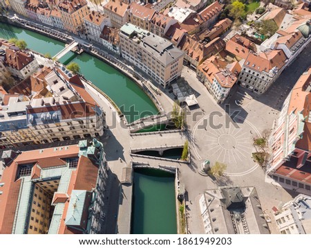 Similar – Image, Stock Photo View at Ljubljanica river in Ljubljana, Slovenia