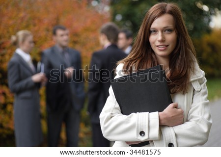 Businesswoman in an outdoor environment