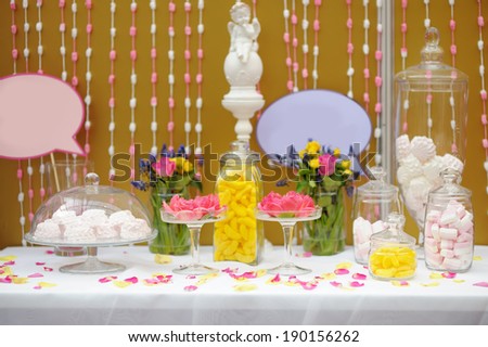 Elegant sweet table on wedding or event party