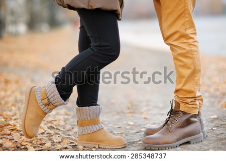 Similar – Image, Stock Photo Autumn. Feet with boots stand in a puddle of leaves