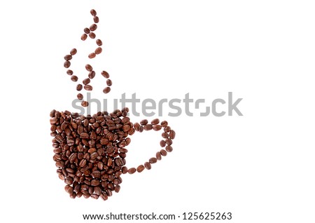 Cup from coffee grains. Sound feeding and active life