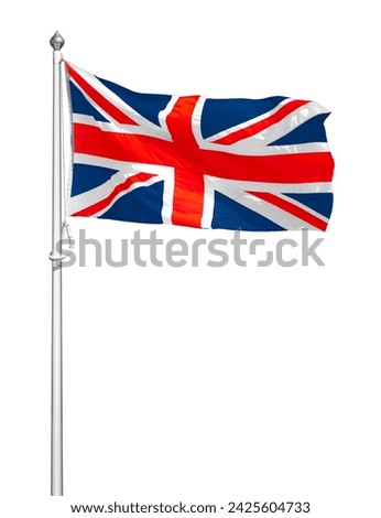 Image, Stock Photo Union Jack flag flying above a pebble beach