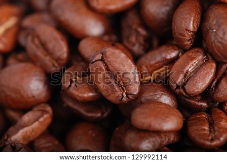 Coffee beans texture/Dark brown coffee beans on food and drink concept theme