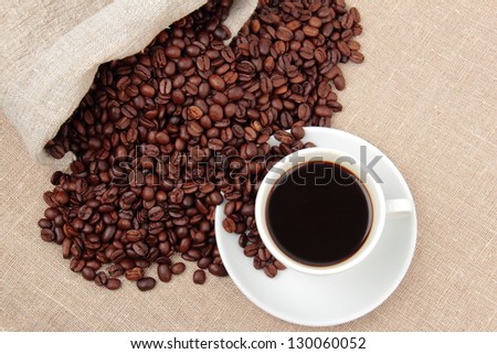 White cup of coffee to get energy/Cup of coffee