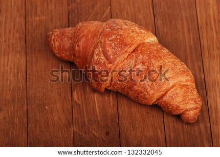 French croissant with chocolate  on Food