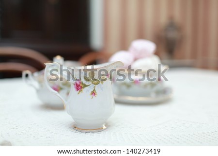Dessert of marshmallow on the table on Food and Drink