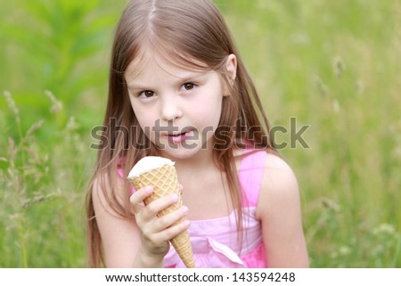 little gil with ice-cream