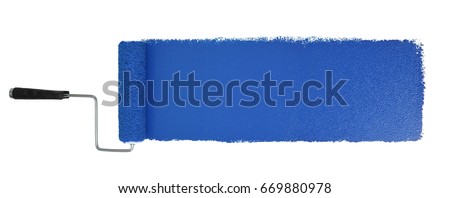 Similar – Image, Stock Photo painter working with paint roller to paint the wall of a room. do it yourself concept image
