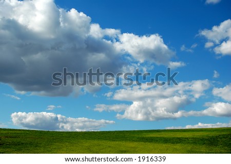 Fairway with Blue sky with clouds