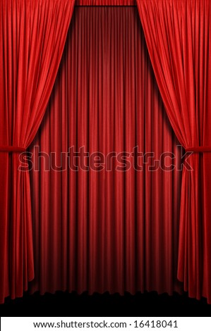 Red curtain in vertical format