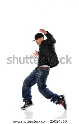 African American Hip Hop Man Dancing Isolated Over White Stock Photo ...