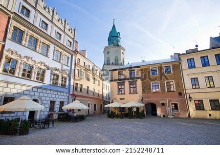 Similar – Image, Stock Photo old town Town Downtown