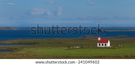 Small church in landscape at Iceland