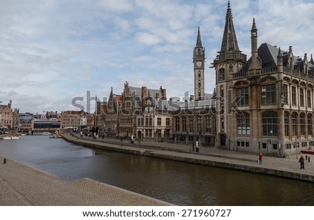 Graslei at historic city Ghent