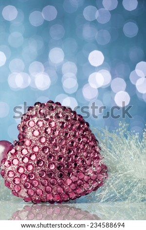 Christmas decoration on sparkles background