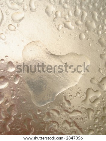 silver water drop with heart