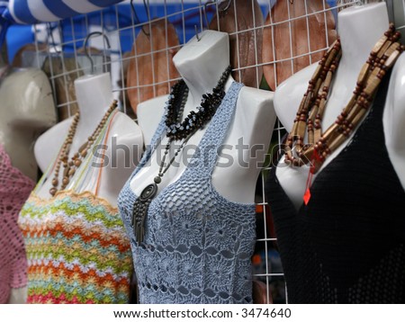 dressed mannequins in shop