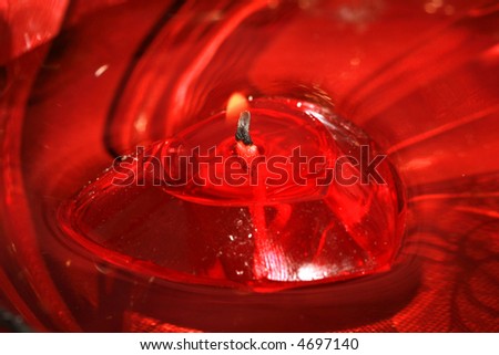 red heart candle for decoration