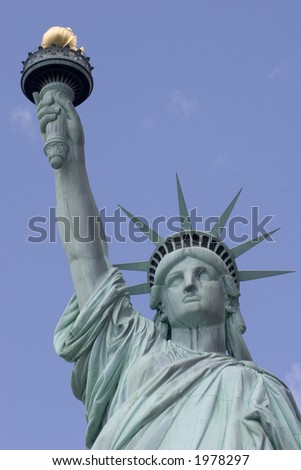 Statue of Liberty  - view of upper body and torch.