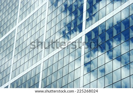 glass texture from an office building in a commercial district