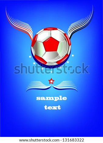 soccer background,decorative greeting card,blue background.